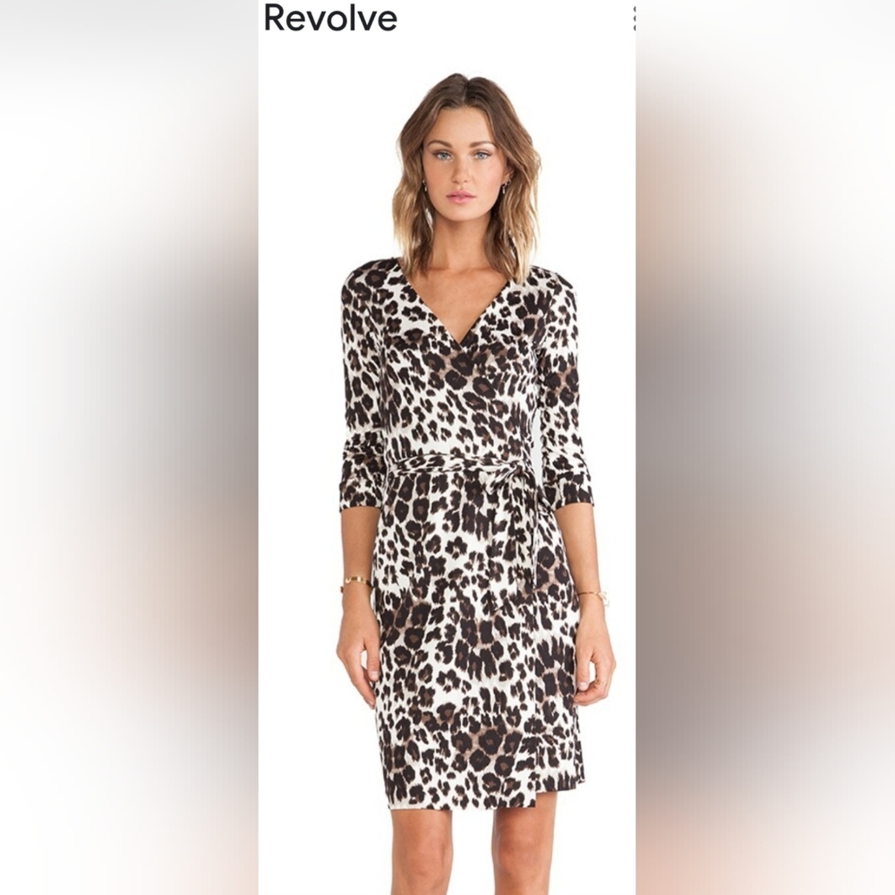 Leopard Print Silk Wrap dress